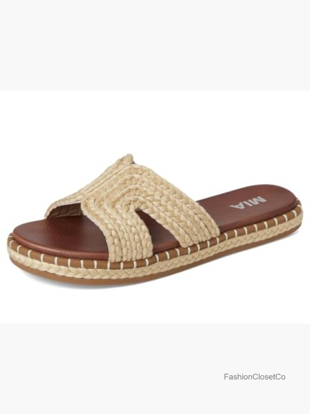 Faux Leather Braided Slide Sandals - Casual Comfort - Picture 7 of 7